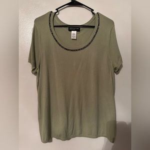 Jones New York Seafoam Green Knit Top Size XL